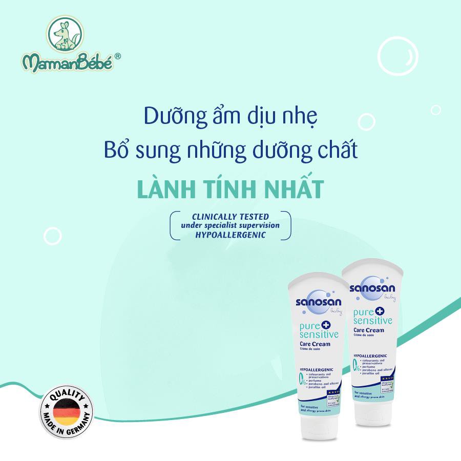 Combo Kem dưỡng ẩm 100ml+ Kem hăm Sanosan cho da nhạy cảm 100ml