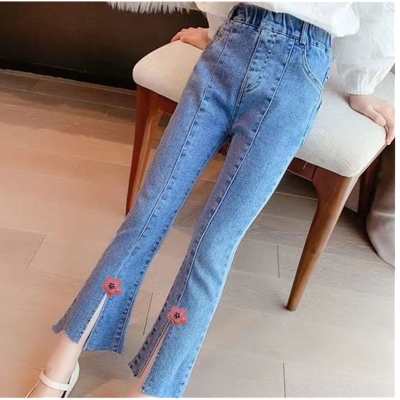 Quần JEAN dài cho bé mẫu mới siêu hot, dáng ống quần xẻ thời trang - Hàng Quảng Châu (QB49)