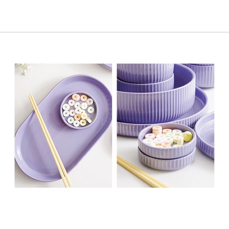 Bộ bát đĩa Dumplings sang trọng - Gốm vân sọc Thiết kế mới 2021