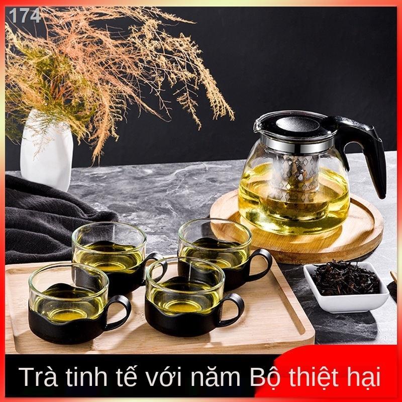 [bán chạy]Ấm trà hoa thủy tinh dày chịu nhiệt 304 bộ lọc pha đa năng có thể tháo rời tế bình sức khỏe