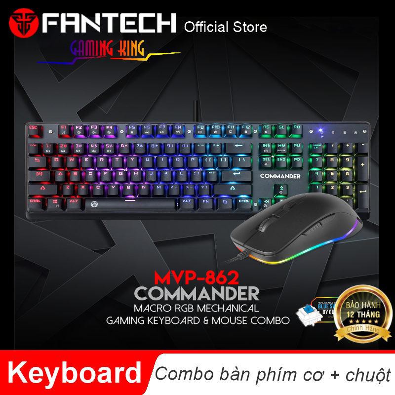 Combo bàn phím cơ + chuột chơi game, Led RGB, Blue Switch Fantech MVP 862