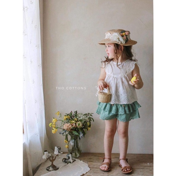 Set quần váy ren Korea bé gái