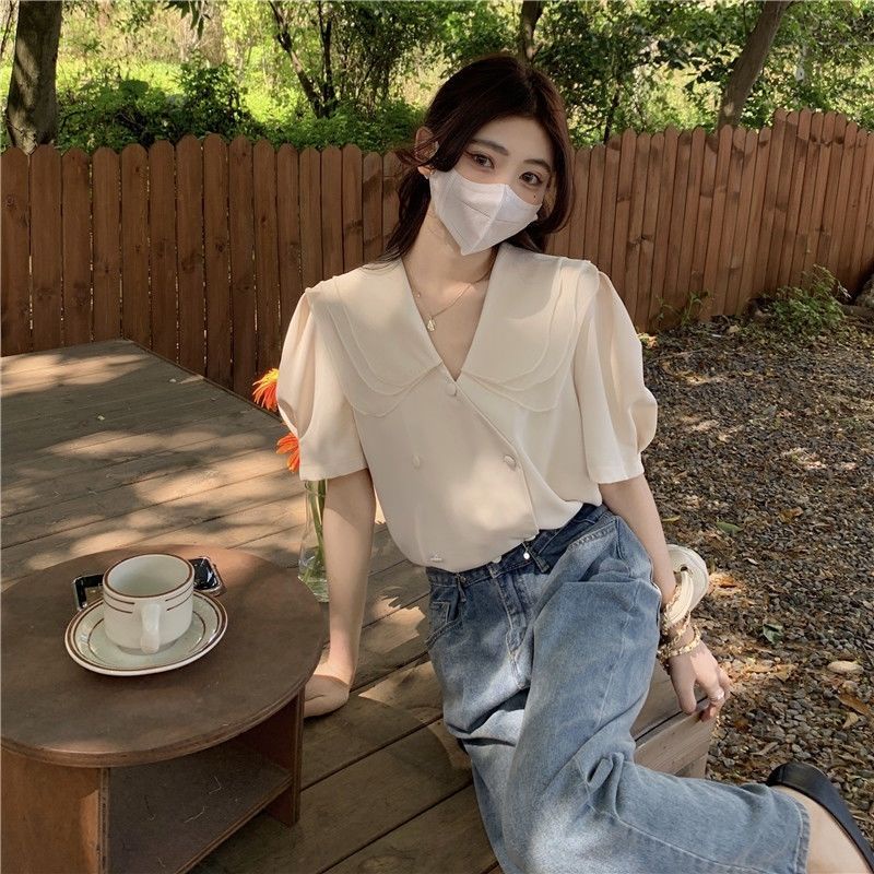 Áo Sơ Mi Tay Ngắn Kẻ Sọc Ca Rô Đính Nơ Thời Trang Mùa Hè 2022 Cho Nữ