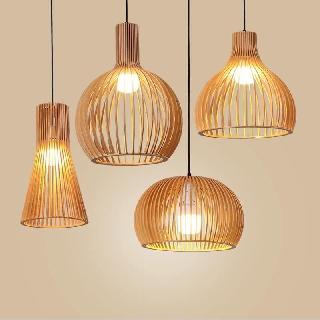 Đèn gỗ thả trần trang trí nhà cửa, quán xá rẻ - đẹp - độc đáo (full bộ sản phẩm)