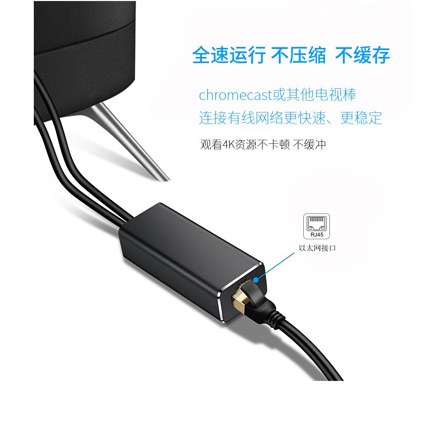 Card Mạng Tốc Độ Cao 10 / 100mbps Micro Usb Sang Rj45 Ethernet Hd Fire Tv Stick