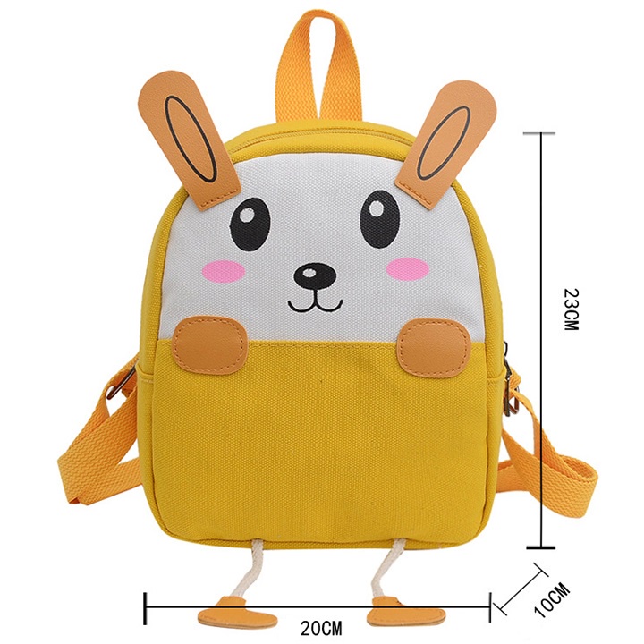 Balo MiNi Hình Thỏ Con 3D Cho Bé Trai, Bé Gái Đi Nhà Trẻ Size 23cm vào thô dày dặn, bền đẹp BALO-537