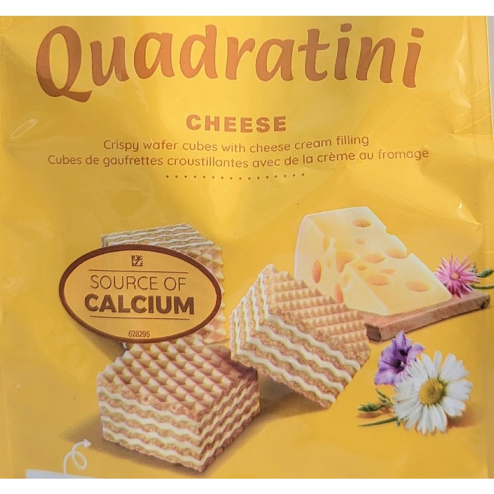 [Gói 110g – VÀNG] BÁNH XỐP DẠNG VIÊN NHÂN KEM PHÔ MAI [Austria] LOACKER Quadratini Cheese
