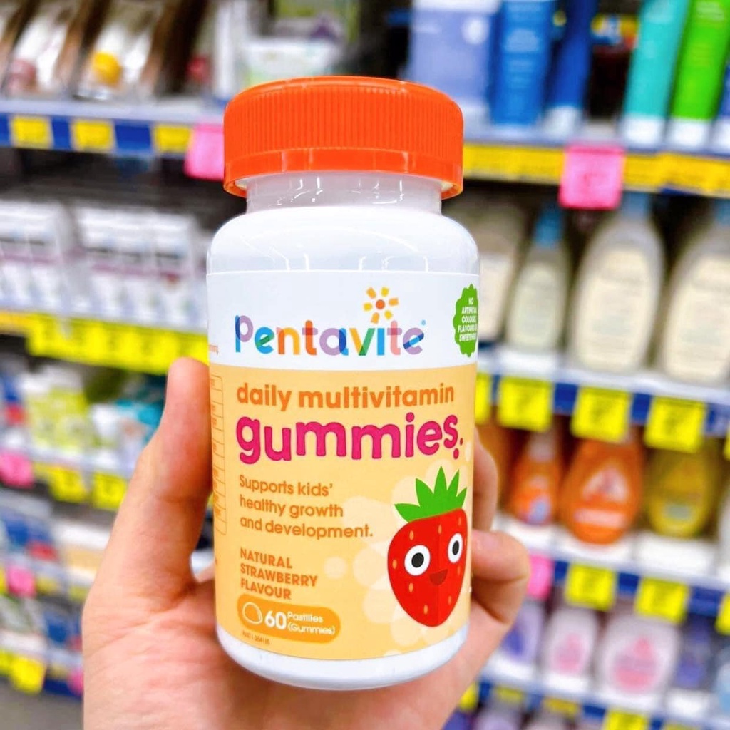 Kẹo Gummies Vitamin, Tăng Đề Kháng, Canxi - Gummies Pentavite Vitamin Cho Bé 60 Viên
