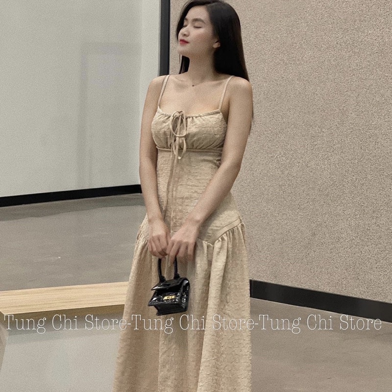 Đầm 2 dây dáng dài nudi cúp ngực bo eo xoè đuôi cá gợi cảm hàng loại 1 form dáng chuẩn tôn body