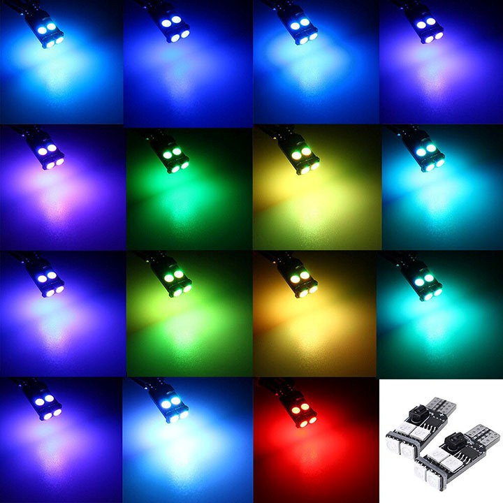 Đèn LED demi đổi màu / chớp có remote gắn đèn xe máy hoặc chế đèn LED trang trí - chân cắm T10