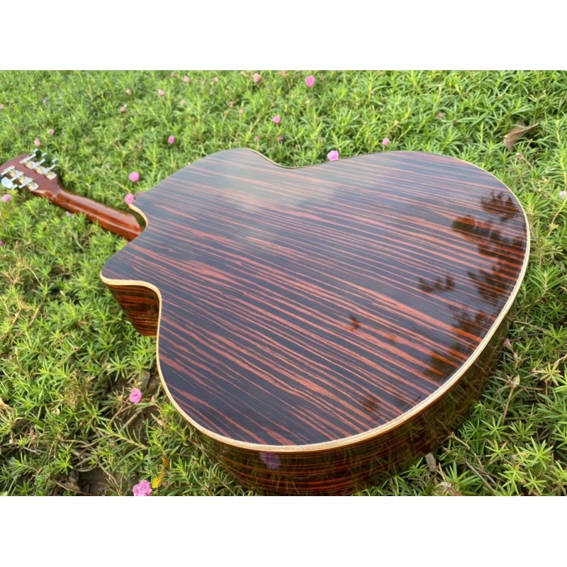 Đàn Guitar Acoustic ST.Real Guitar Sài Thành Mã X1 gỗ POLYWOOD EBONY vân gỗ thật kích thước full size