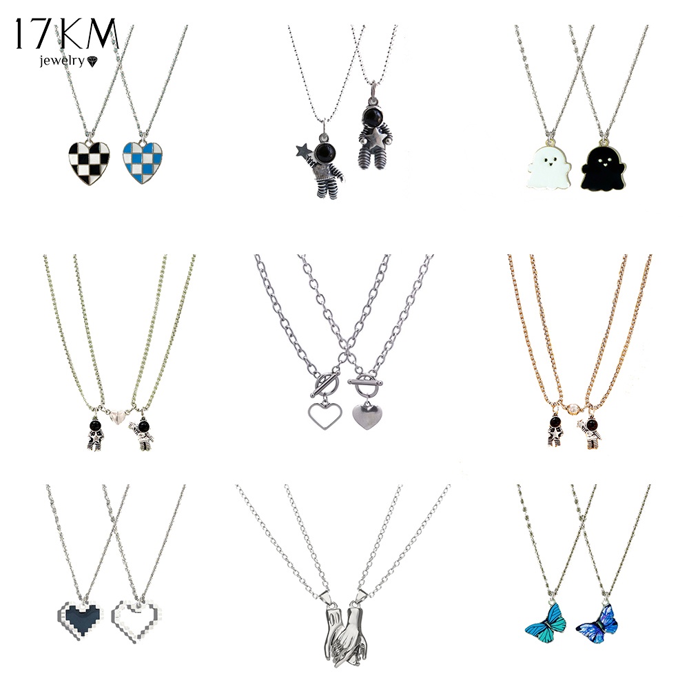 Vòng cổ 17KM mặt hình trái tim/bướm thời trang cho nữ