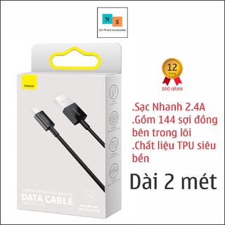 Dây cáp sạc nhanh baseus calys-c01 2 mét cho ip/tablet táo đen