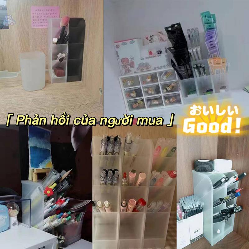 ⭐ iLado ⭐ Hộp bút trong Ống đựng bút thùng đựng hàng trong suốt hộp văn phòng phẩm Đa chức năng nghiêng hộp đựng bút trong s hộp bút trong kệ văn phòng phẩm để bàn kệ đựng văn phòng phẩm hộp nhựa đựng
