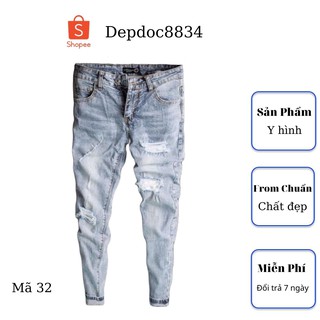 Quần jean nam cao cấp, chất liệu jean ( bò ) mềm mịn, from chuẩn, có nhiều mẫu rách đẹp đi kèm depdoc03