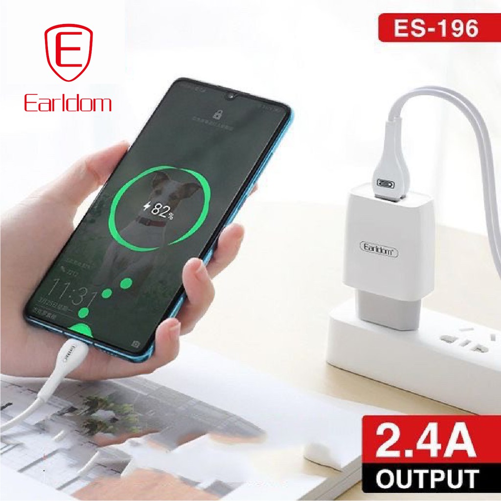 Sạc bộ, 2 cổng USB, 2.4A Earldom ES-196