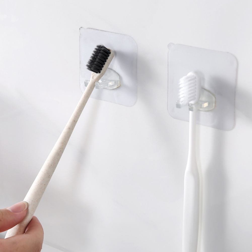 Đồ dùng phòng tắm Bàn chải đánh răng Bìa Punch-free Bàn chải đánh răng Đứng Traceless Dao cạo Giá đỡ Bàn chải đánh răng đa chức năng Miyia