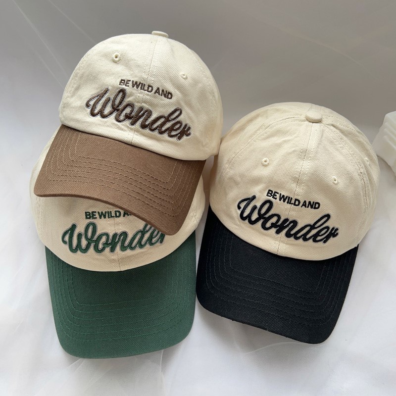 Mũ lưỡi trai thêu chữ Wonder unisex Hàn Quốc đẹp rẻ ulzzang nam nữ - Nón kết