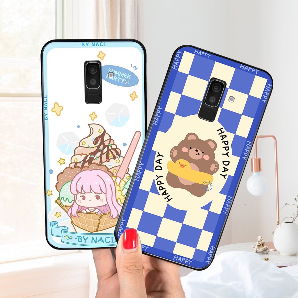 Ốp lưng Samsung Galaxy J8 2018 in hình 3D gấu mới nhất - sang - chảnh - ĐẸP- BỀN