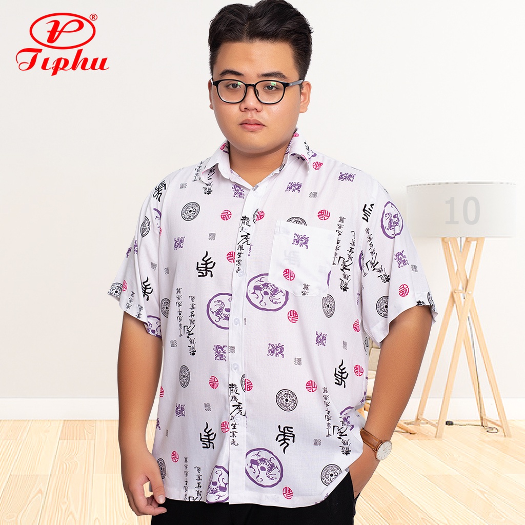 Áo sơ mi trung niên Amazing ngắn tay, thời trang trung niên form rộng, hút mồ hôi, big size tới 105kg