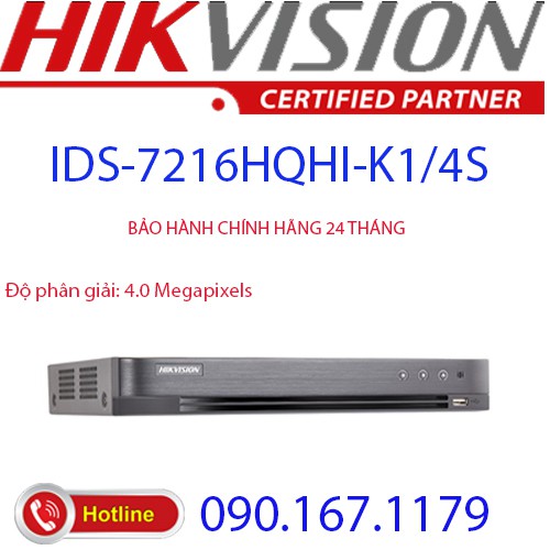 Đầu ghi hình Hybrid TVI-IP 16 kênh TURBO 5.0 HIKVISION iDS-7216HQHI-K1/4S