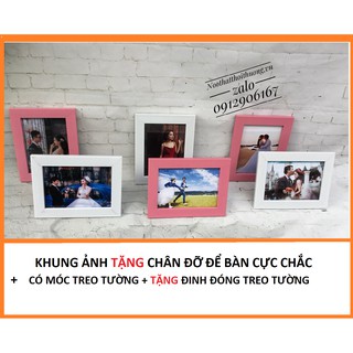 (CAM KẾT CHẤT LƯỢNG) Combo 6 khung ảnh 13x18 để bàn tiệc cưới, sinh nhật kèm treo tường