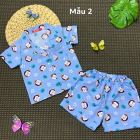 Bộ đùi Pijama vải Kate hình hoạt hình cho bé trai, bé gái size 12 đến 30kg