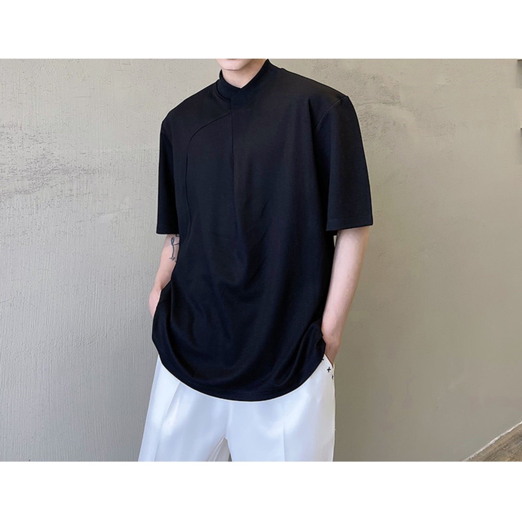 ÁO COTTON CỔ CHÉO FORM RỘNG UNISEX BASIC TRENDY