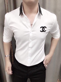 Sơ mi lụa nam đính đá