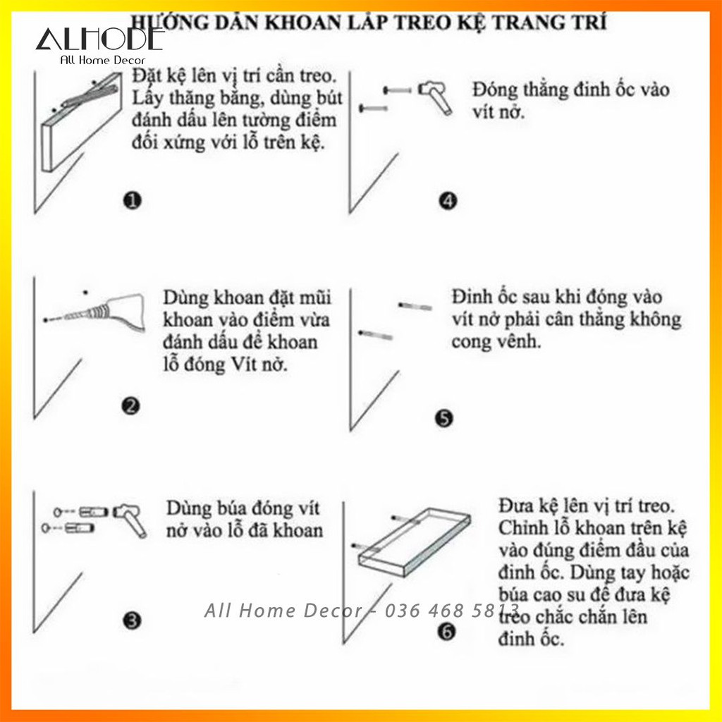 Bộ 3 kệ gỗ treo tường thanh ngang dài 30cm (3keng30go)