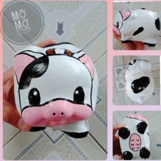 Hep đất bò sữa trắng - heo đất handmade