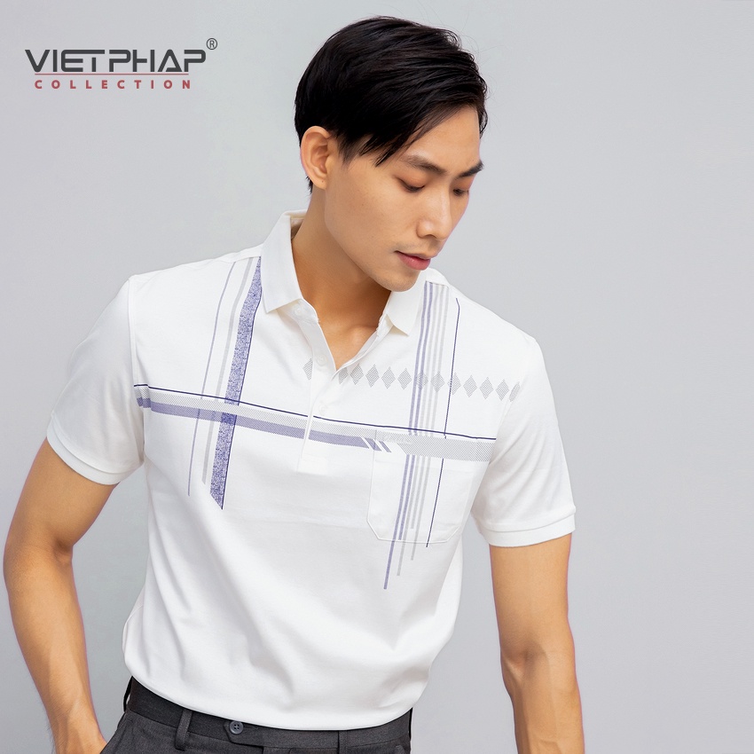 Áo Thun Polo Nam VIET PHÁP / có túi chất vải thun Cotton Lạnh /  thấm hút mồ hôi / siêu mát 31774