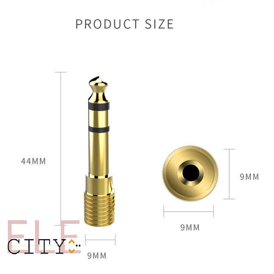 Set 5 Giắc Cắm Âm Thanh Mạ Vàng 107ele 6.35mm 1 / 4 Inch Jack Sang 3.5mm Male