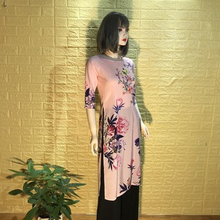 Áo Dài Cách Tân In Hoa Mẫu Đơn