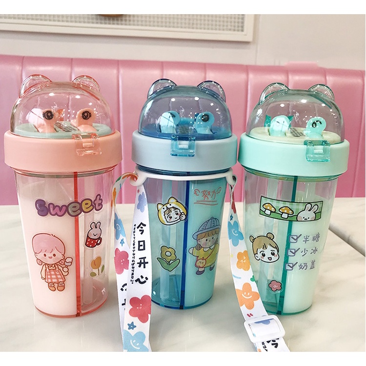 Bình nước tai gấu 2 ngăn phong cách sáng tạo