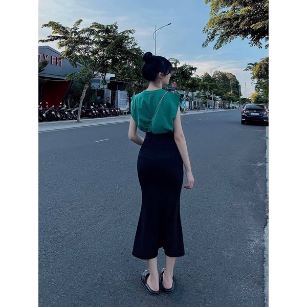 Chân váy dài loe thun borip cao cấp Nhà Nỳ