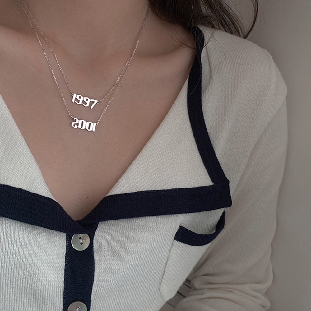Vòng cổ Mặt Kỹ Thuật Số Đơn Giản Thời Trang