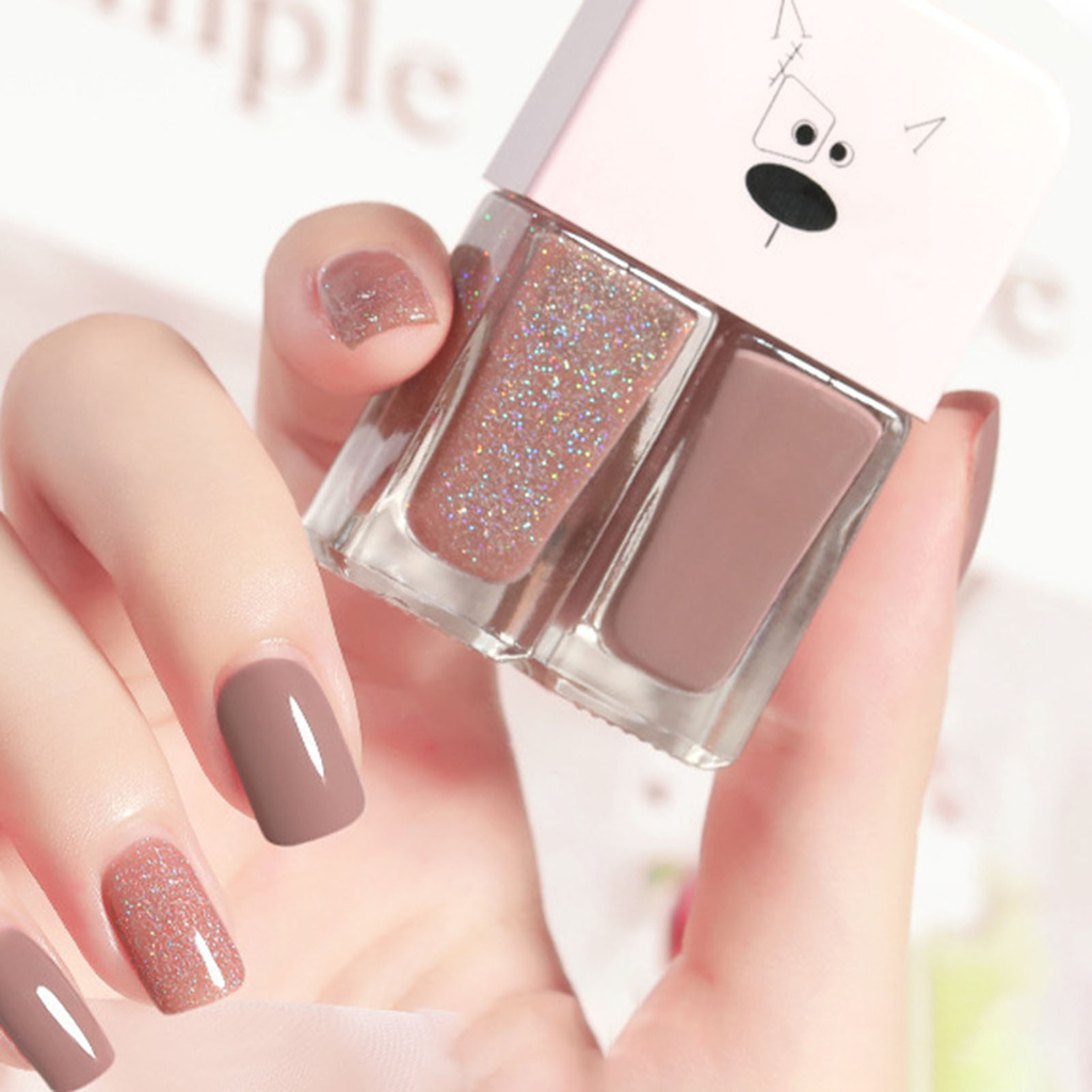 [Hàng mới về] Sơn móng tay màu lì bằng resin nhanh khô chống thấm nước 6ml x 2 dùng làm đẹp cao cấp