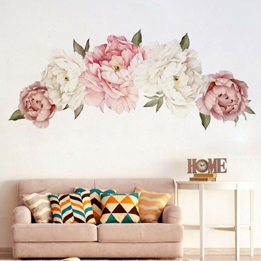 LONTIME Miếng Dán Tự Dính Họa Tiết Hoa Mẫu Đơn Lãng Mạn Trang Trí Ghế Sofa / Cạnh Giường