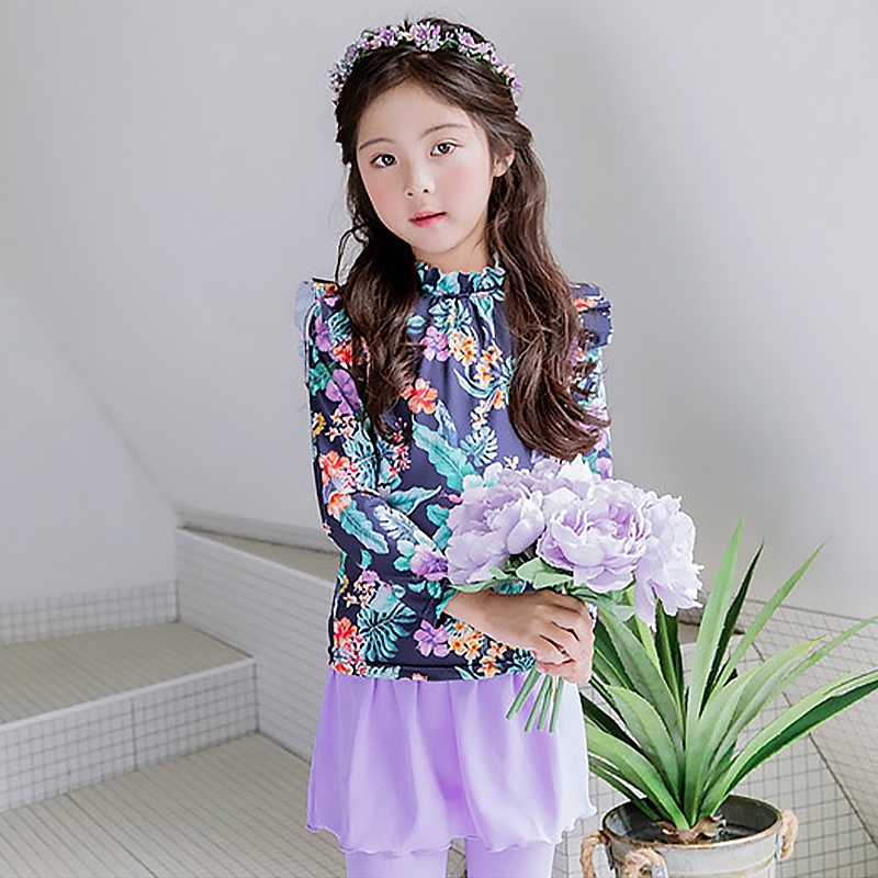 Bộ đồ bơi cho cô gái Áo tắm babygirl bơi top quần áo quần quần quần áo bơi hai mảnh Dễ thương Thời trang AKKU