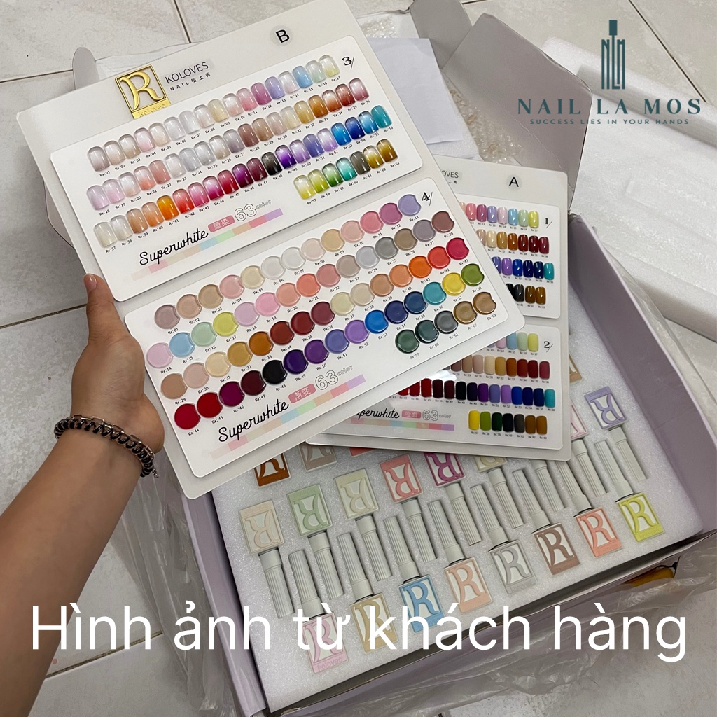 Set sơn gel R-Koloves chính hãng 63 màu - Chất gel đậm đặc, phong cách Hàn Quốc