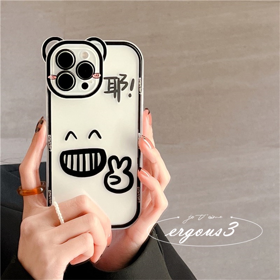 Ốp Điện Thoại Mềm Hình Gấu Vui Nhộn Sáng Tạo Cho iPhone 14 13 12 11 Pro Max SE2020 X XR Xs Max 7 8 6 6s Plus