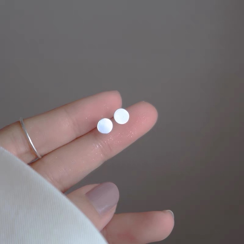 1 Cặp Bông Tai Mạ Bạc 925 Hình Học Họa Tiết Hoa / Trái Tim / Gấu Phong Cách Hàn Quốc Cho Nữ