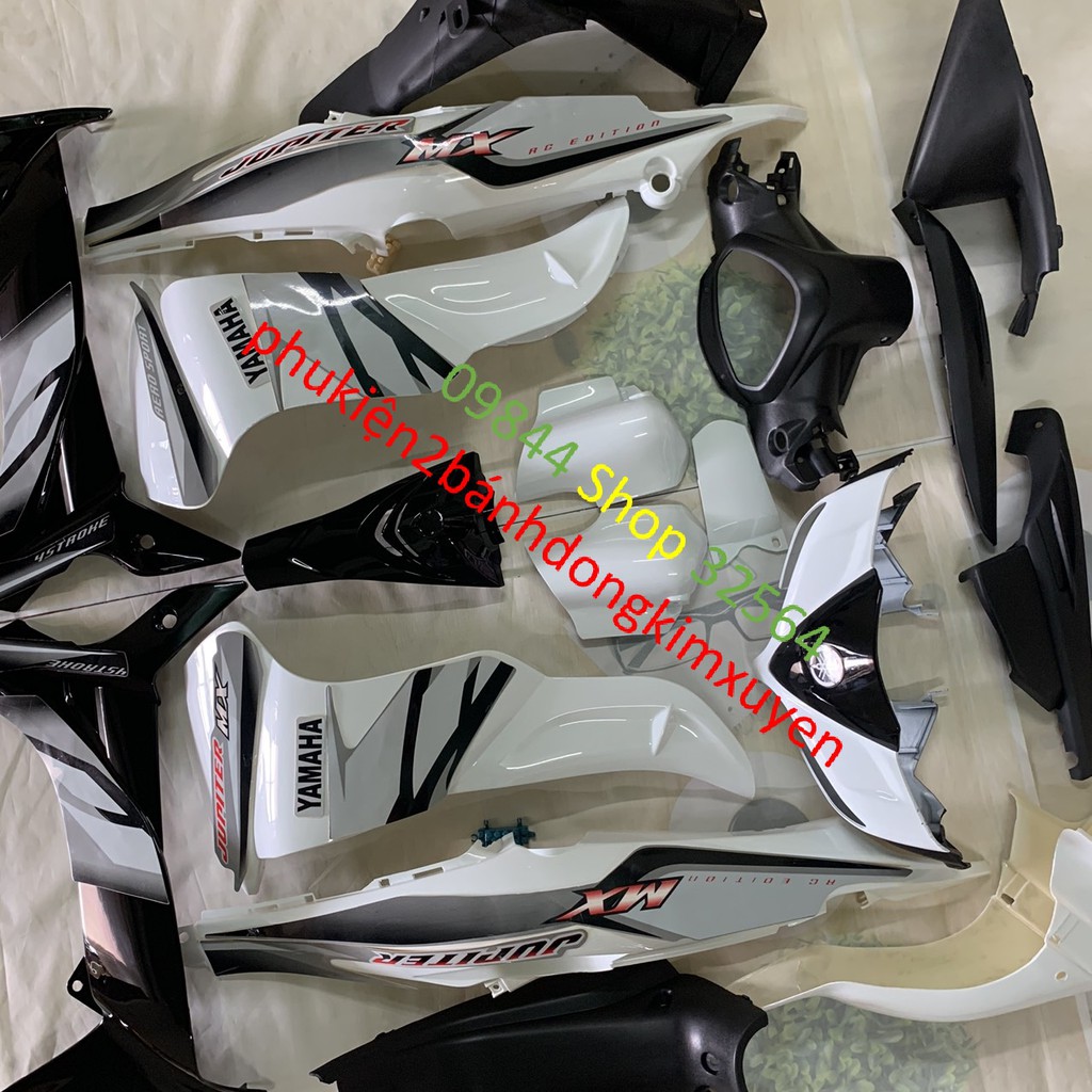 Bộ vỏ nhựa xe JUPITER MX MÀU TRẮNG /Fuil dàn áo lắp cho xe JUPTIER gravita  / nhựa trắng nguyên sinh l;oại 1 cao cấp