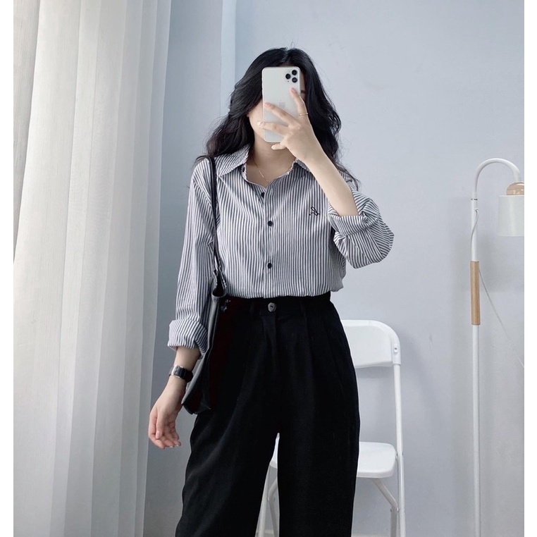 Áo somi nữa sọc dọc freesize