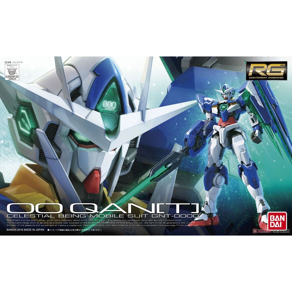 Gundam Bandai RG QanT Gundam 00 Mô Hình Nhựa Đồ Chơi Lắp Ráp Anime Nhật Tỷ lệ 1/144