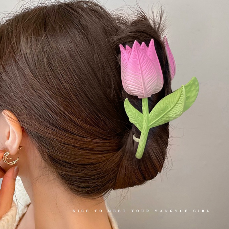 Kẹp Tóc Hình Hoa Tulip Cỡ Lớn Mới Cho Nữ