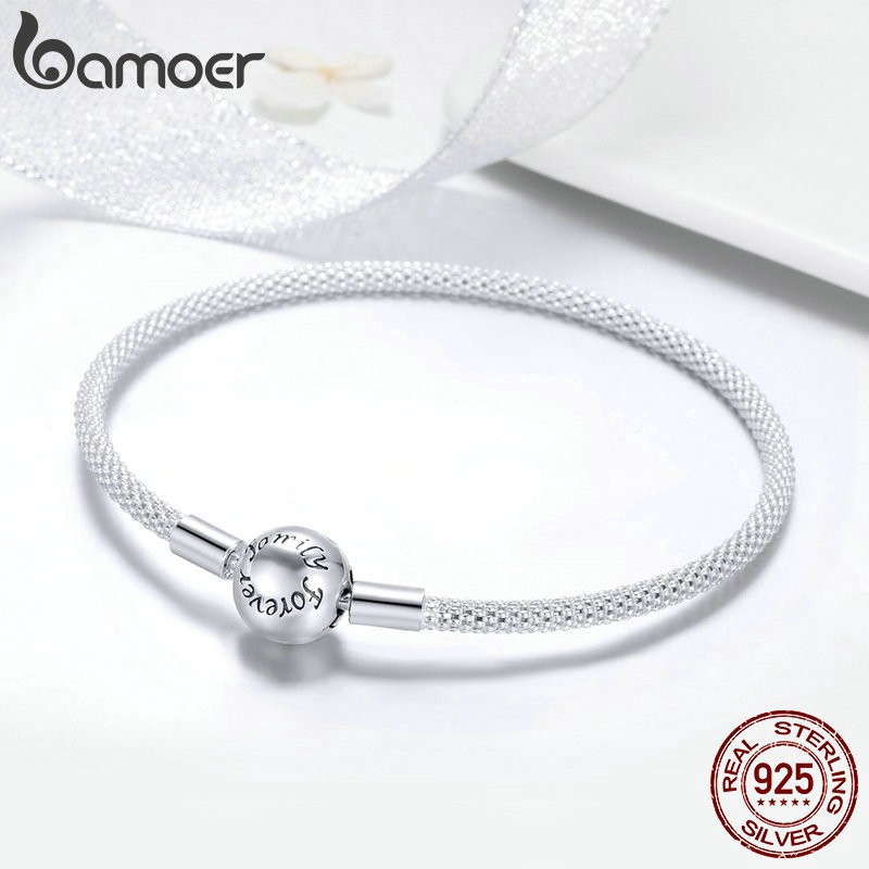 Vòng tay Bamoer BSB084 bằng bạc 925 dài 17/19/21cm | BigBuy360 - bigbuy360.vn