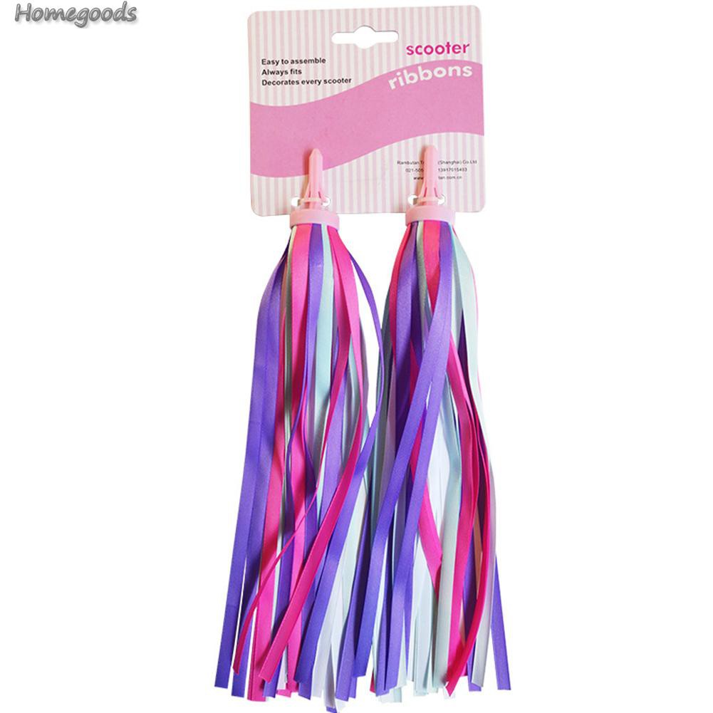 2 Dây ruy băng tua rua trang trí tay lái xe đạp cho bé