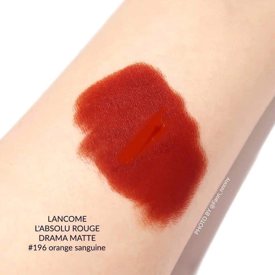 Son Laancome 196 Orange Sanguine Cam Cháy – Drama Matte Minisize